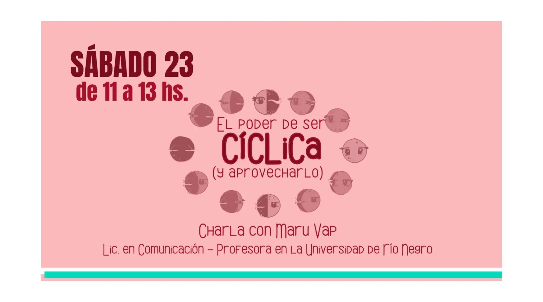 El Poder de ser Cíclica (y aprovecharlo) flyer para la charla el 23 de mayo 2026