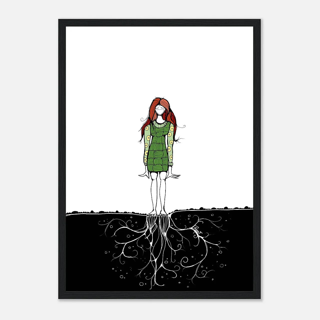 Unsichtbarer Tanz – Poster mit Holzrahmen