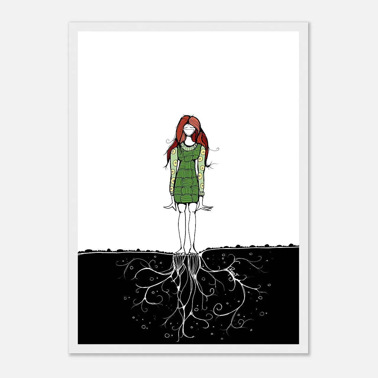 Unsichtbarer Tanz – Poster mit Holzrahmen
